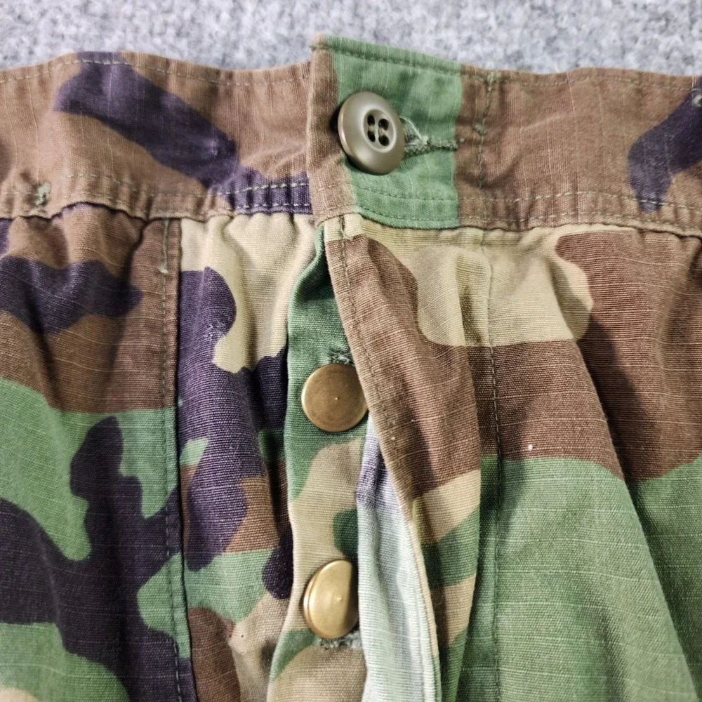 Vtg 90s US Army M81 Woodland Camo BDU Cargo Snap Fly Pants Mens Small Long 31x33